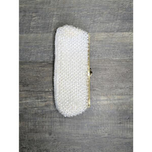 Trina Turk Evening Bag Purse Clutch White Beaded